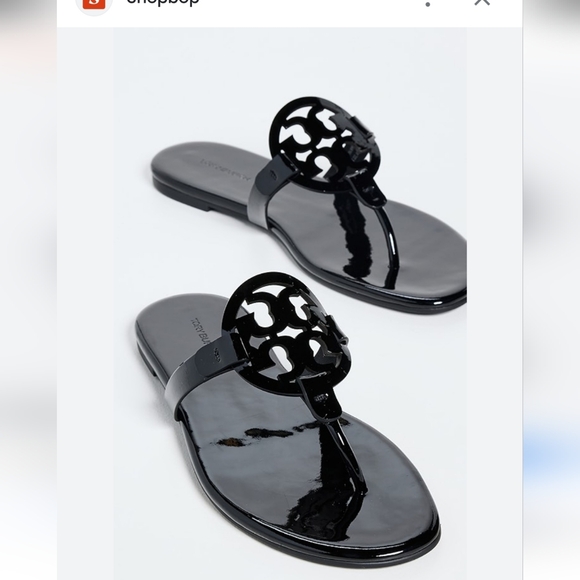 Tory Burch Shoes - TORY BURCH SHINY BLACK  MILLER SOFT SANDALS /SZ: 10